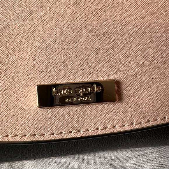NWOT Kate Spade Laurel Greer Pale Pink Black Handbag, Chain Link Shoulder Strap - Picture 9 of 15